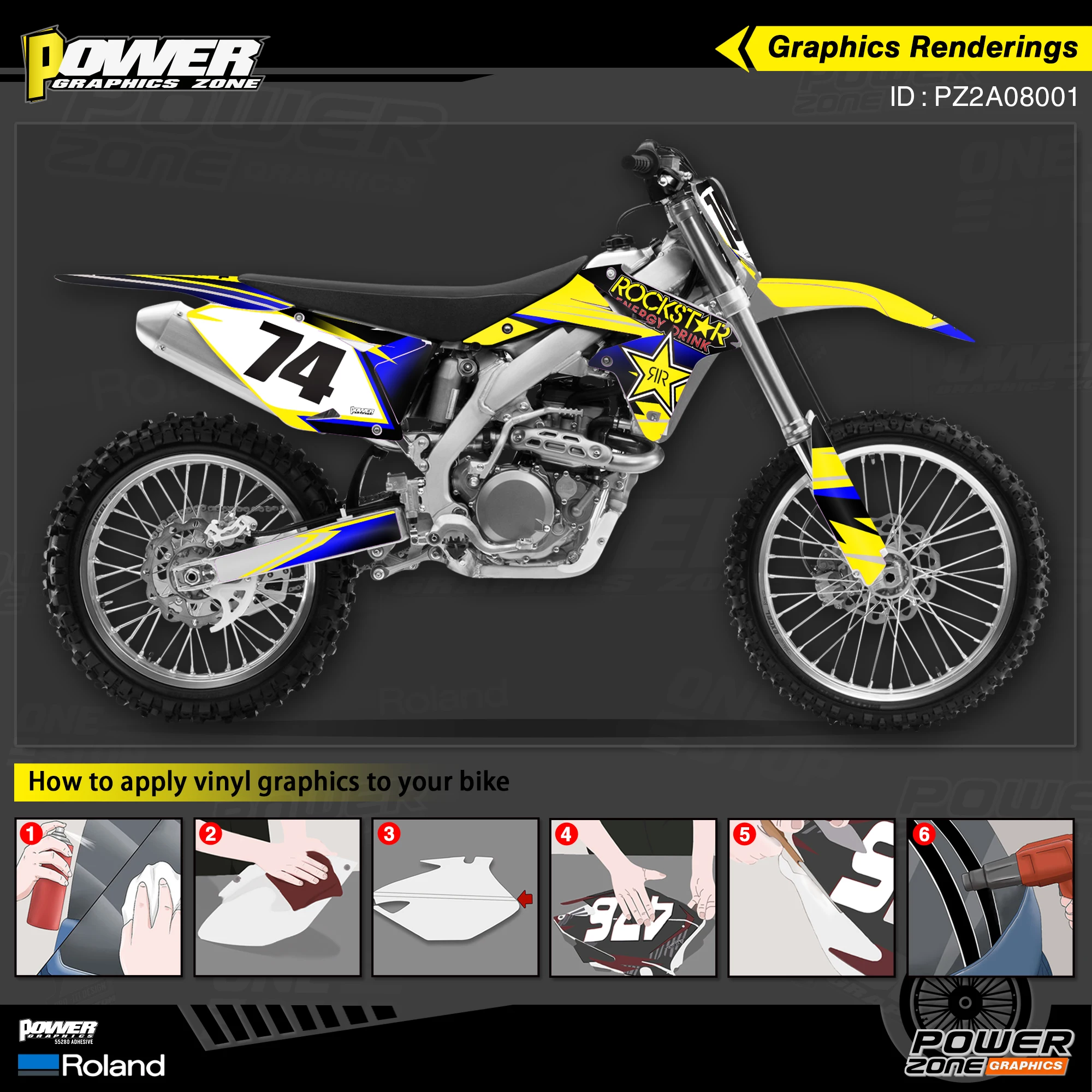 Персонализированные графические наклейки PowerZone Team Набор наклеек для SUZUKI Decal 2008-2017