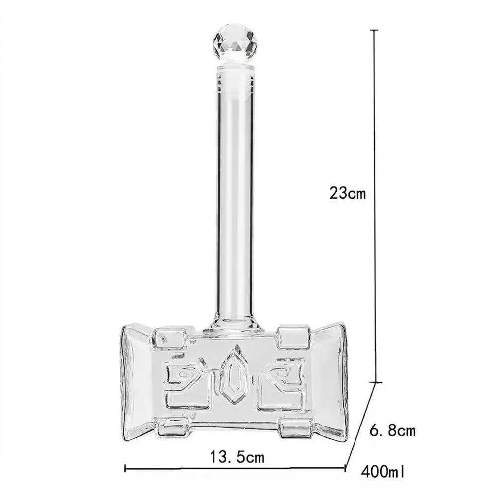 

Wine Bottle Creative Hammer Shaped Glass Clear Hip Flask for Bar