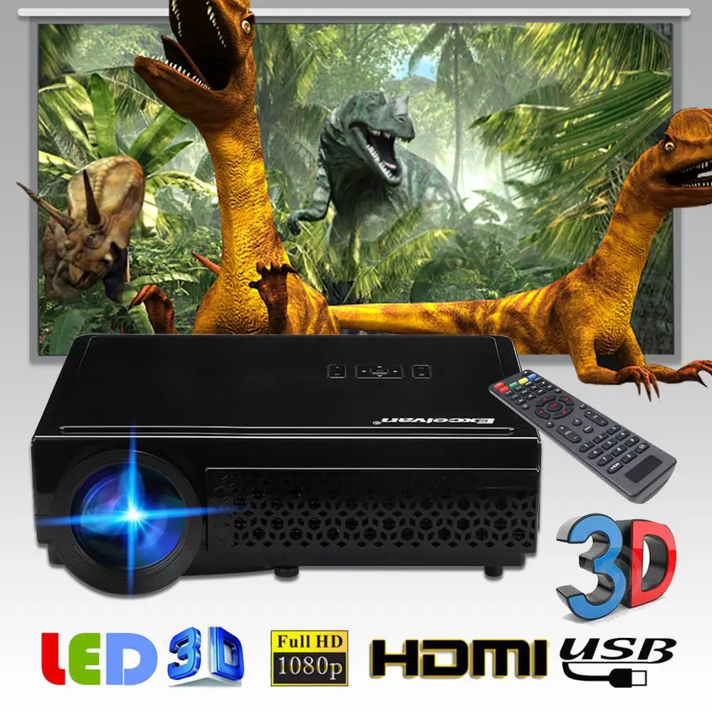 Excelvan портативный проектор для домашнего кинотеатра 3000 люмен светодиодный с