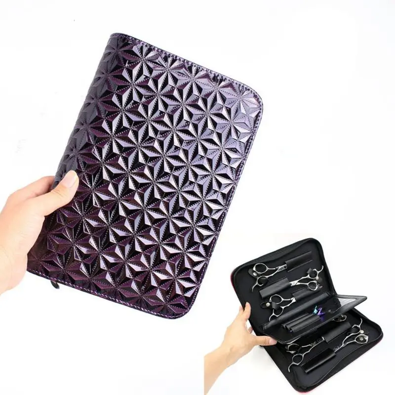 Кожаные волосы PU карманная расческа ножницы клипса сумка парикмахерский