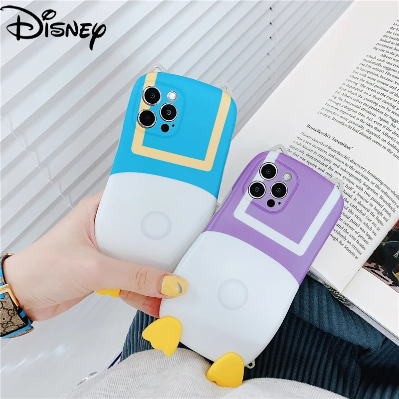 

Disney Donald Duck cute mobile phone case with lanyard for iPhone12/12promax/se/xr/xs/xsmax/7p/8p/11pro/11promax/12mini/7/8/