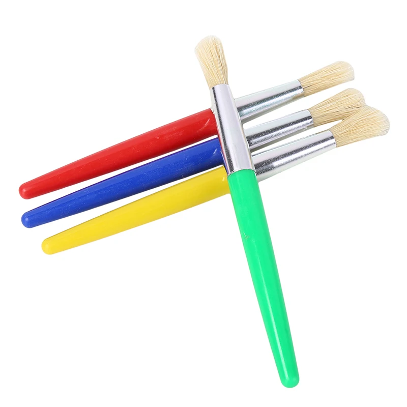 Paint Brush For Children Oil Watercolor Painting Candy Color Plastic Handel Bristel Brushes Gouache Drawing Art Supply | Дом и сад