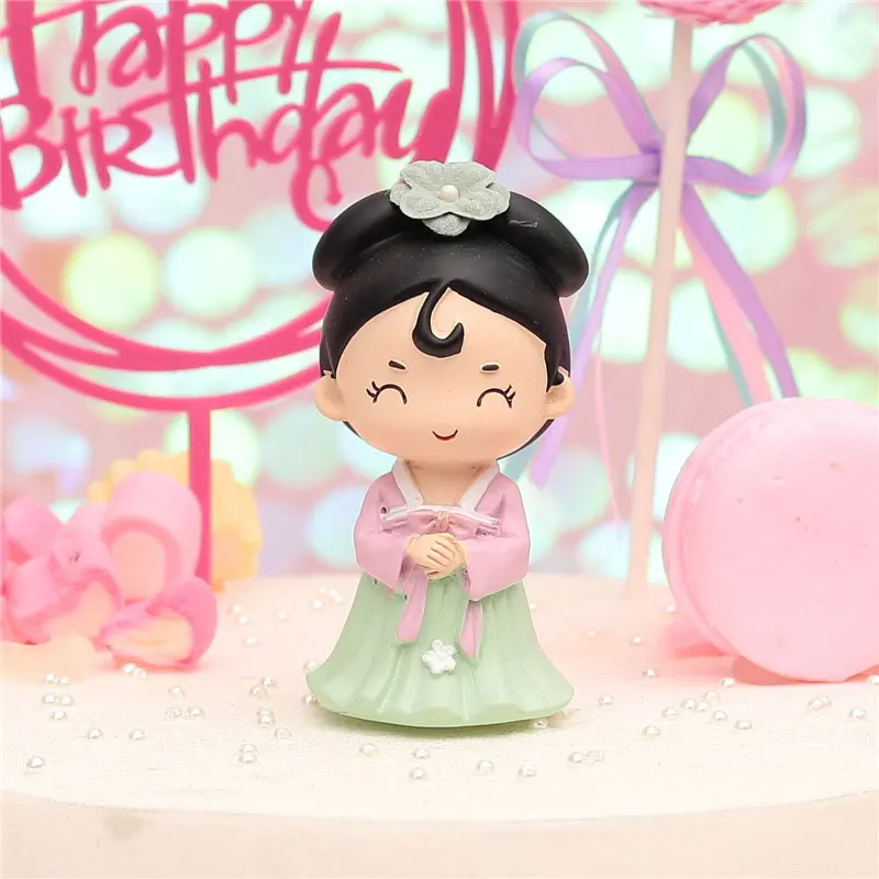 Мини традиционная китайская Династия Тан леди смолы ремесло Статуэтка для