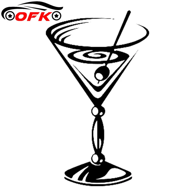 

Alcohol Cocktail Glass Party Decor Car Sticker Vinyl Black/Silver 14.9cm*8.8cm