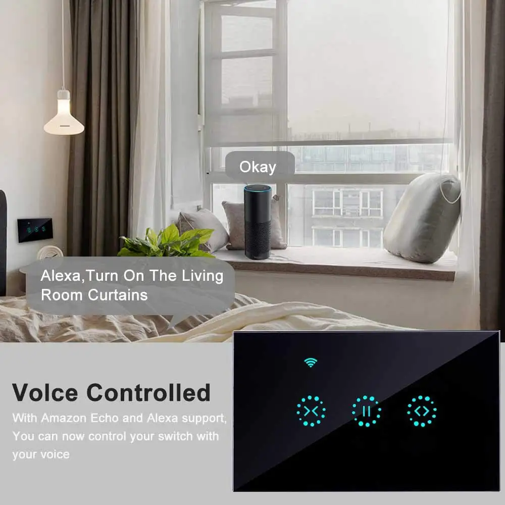 Wi-Fi умный занавес переключатель работает с Alexa/Google Home пульт дистанционного управления подходит для гаражных дверей электрические двери роллеры