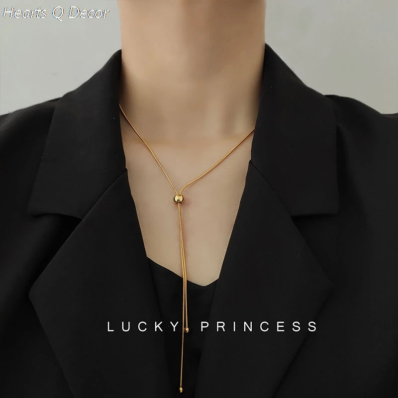 Восхитительное титановое ожерелье Лариат в виде змеиной цепи классические