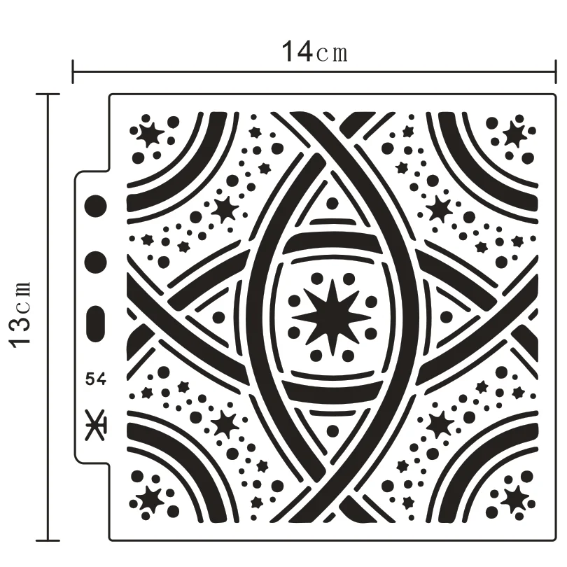 13x14 см звезды диафрагмы Скрап Трафареты спрей Пластик пресс-форм щит форма для