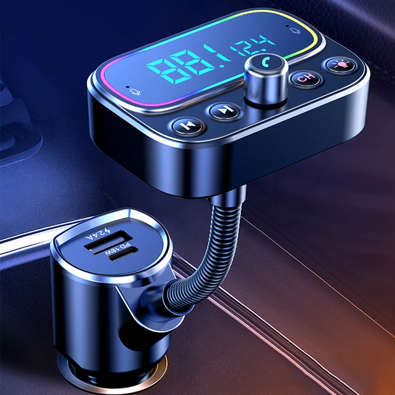 

Автомобильный Bluetooth FM-передатчик, автомобильный MP3 музыкальный плеер, автомобильный PD3.0 QC, быстрая зарядка, Aux аудио выход, дисплей напряжени...