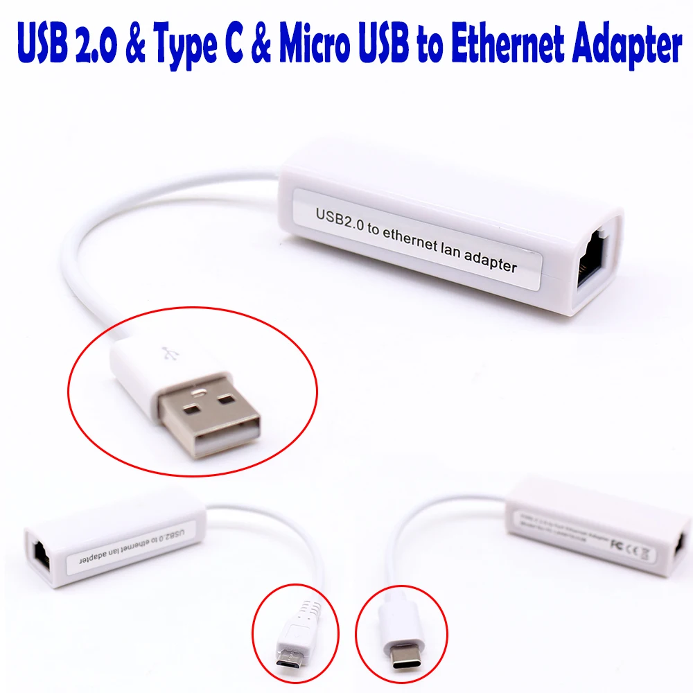 Внешняя Проводная сетевая карта USB Ethernet адаптер к RJ45 Lan Type C Micro для Win XP/7/8/10 MacBook