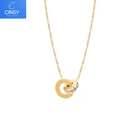 cinsy store necklace for women stainless steel necklace colar initial necklace chic jewelry vintage chain necklace for female