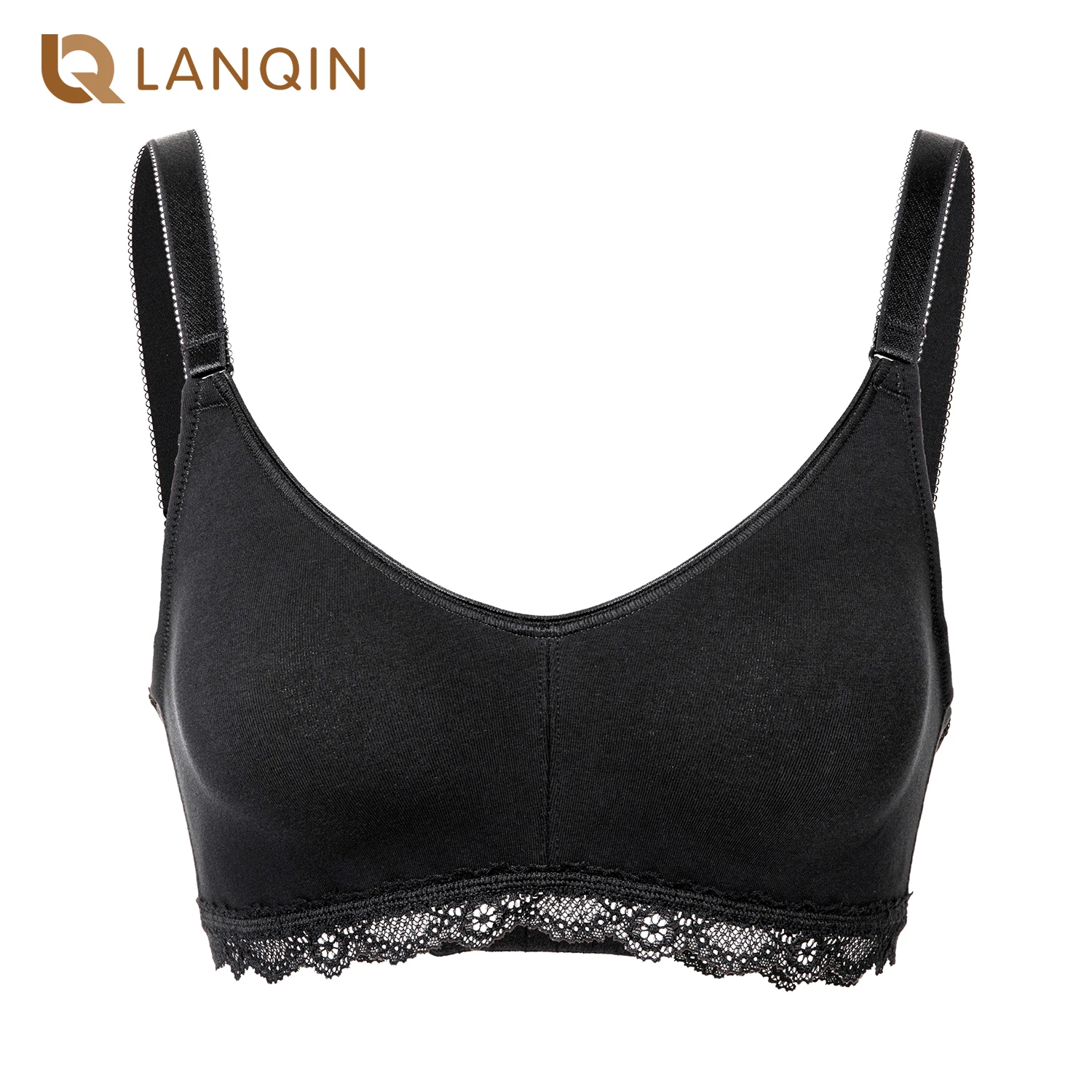 

Women's Plus Size Cotton Bra Lace Soft Wirefree Non Padded Full Coverage
