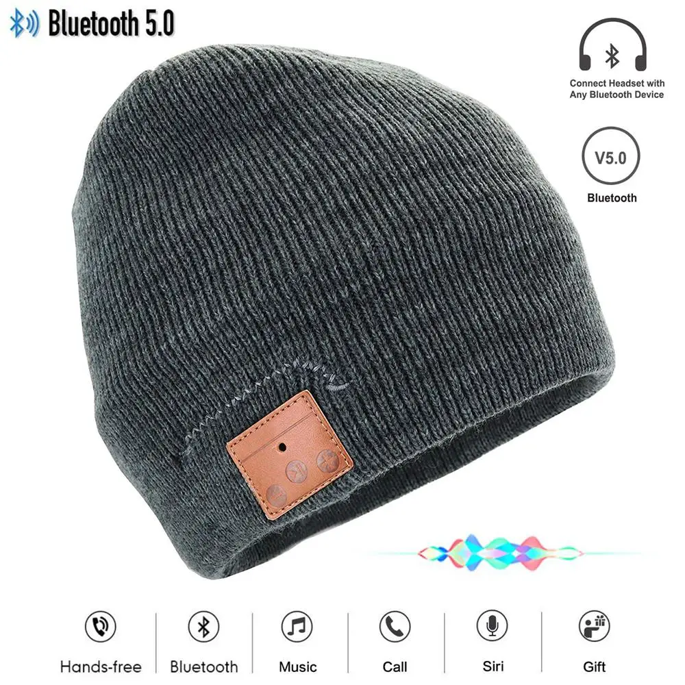 2020 модернизированная Bluetooth5.0 вязаная шапка наушники беспроводная гарнитура