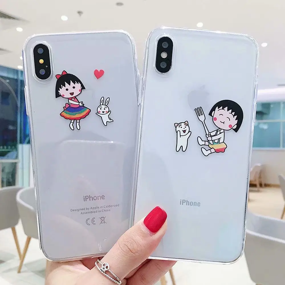 GYKZ милый чехол Chibi Maruko Chan для iphone 11 Pro XS MAX XR X 7 6 6s 8 Plus японский аниме Прозрачный