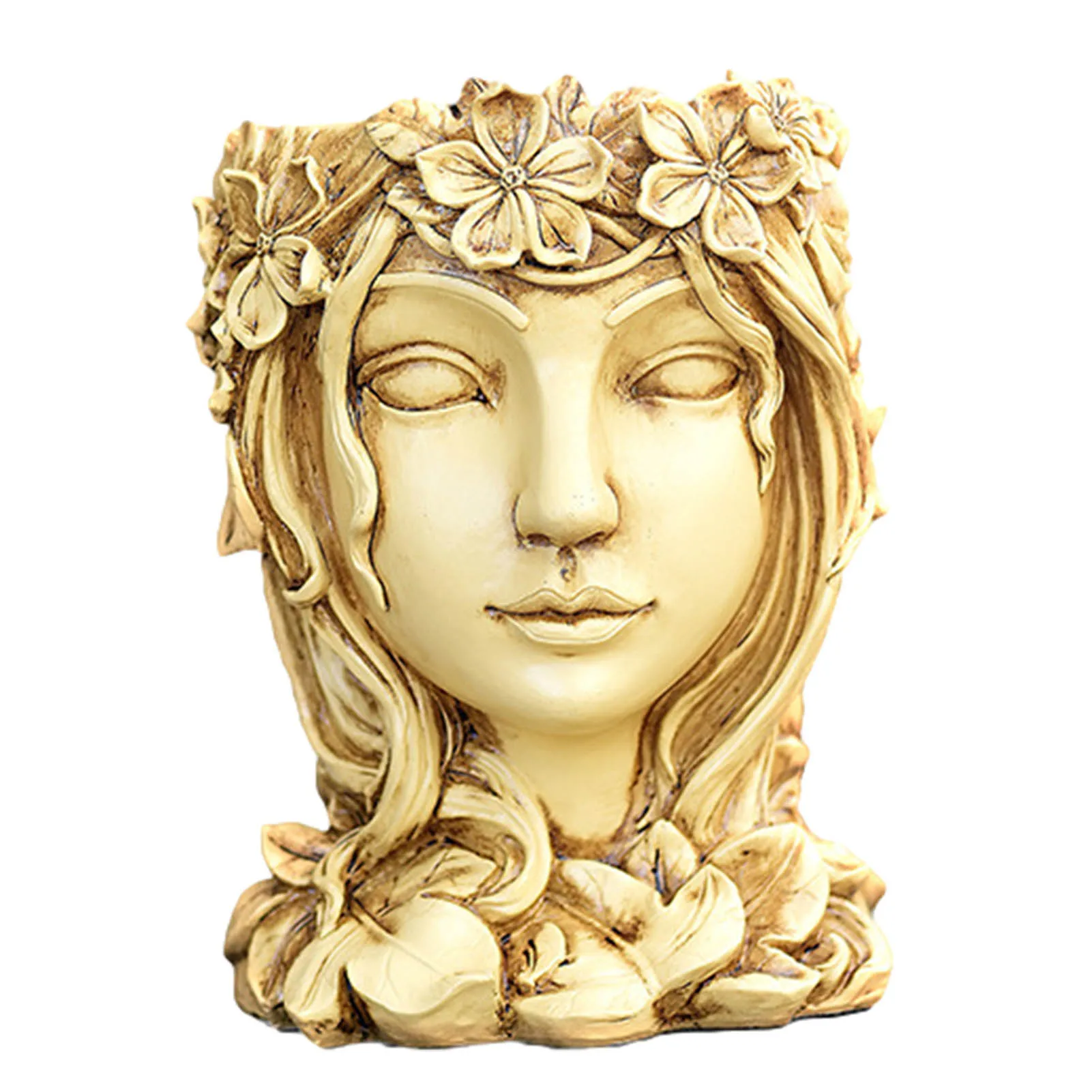 

Goddess Head Planter Statue Resin Flower Pot Garden Ornament