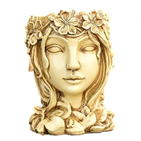 3d goddess head cement vase mould diy resin flower pot silicone planter molds garden decorating ornament