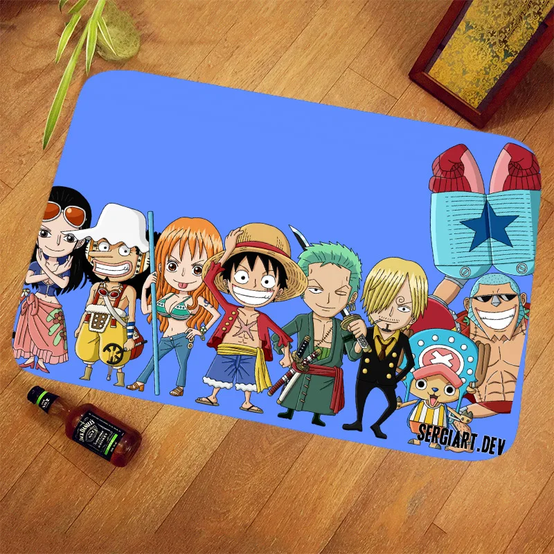 

Anime Doormat Anti Skid Rug Classic Animation One Piece Entrance Bath Mat Kitchen Floor Carpet Decoration Bedroom Monkey D Luffy