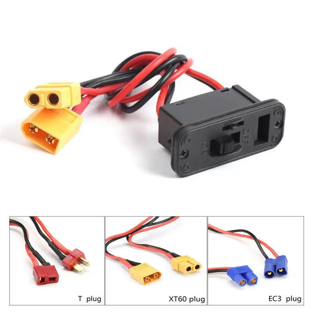 

Heavy Duty Battery Harness Connector Switch for XT60 T EC3 Plug Charging Socket RC Switch JR Futaba Connector Spare Male Plug