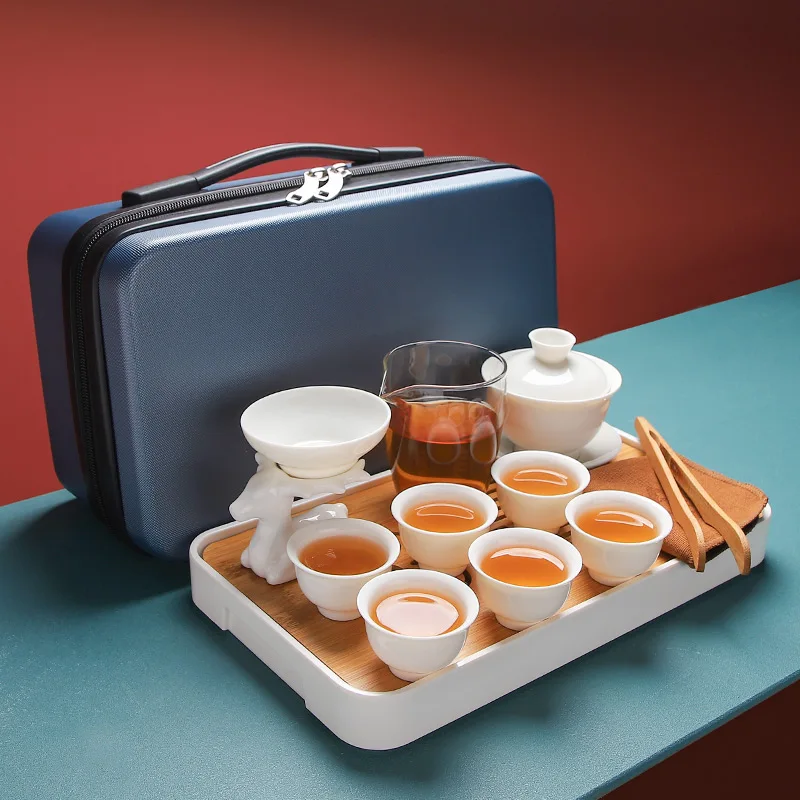 

Ceramic Tea Set Aesthetic Portable Tea Set Charms Gift Set Tea Cup Set Chinese Teaware Zestaw Do Herbaty Travel Tea Set BK50CJ