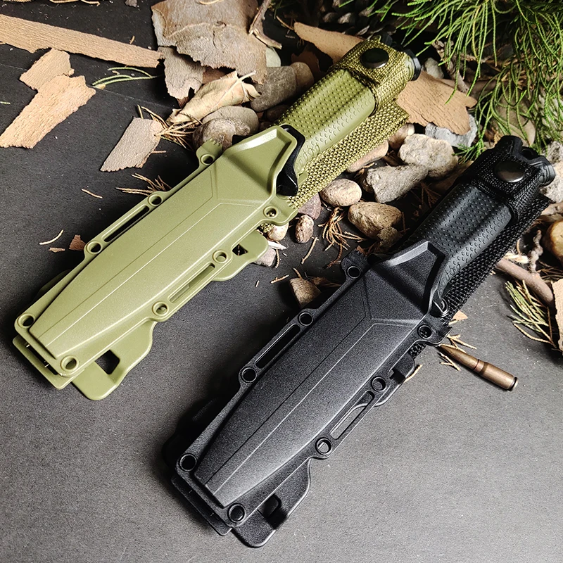 Черный и зеленый фиксированный нож кемпинг охотничий Военный рукоятка из АБС 12C27