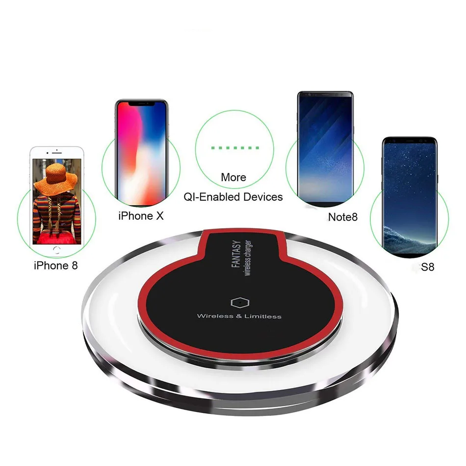 qi wireless charger universal for samsung s7 s8 xiaomi mix2s huawei fashion charging stand for iphone xs max xr wireless charger free global shipping