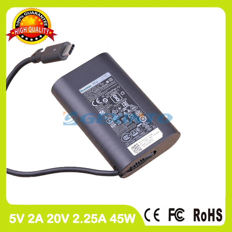 45W 20V 2.25A 5V 2A USB C Type адаптер переменного тока для ноутбука Dell Venue 8 Pro 5855 Latitude 12 5285 5289