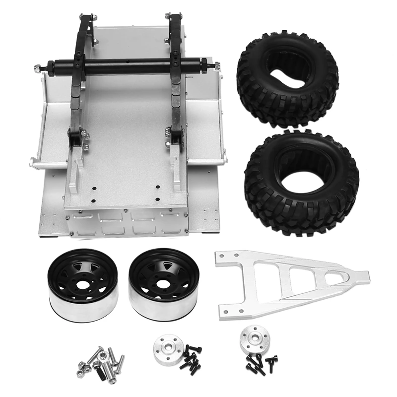 

RC Car Trailer Metal Trail Car Trailer Metal Leaf Spring Trailer Car RC Accessory With Four Tires Fit D90 SCX10 RC Car