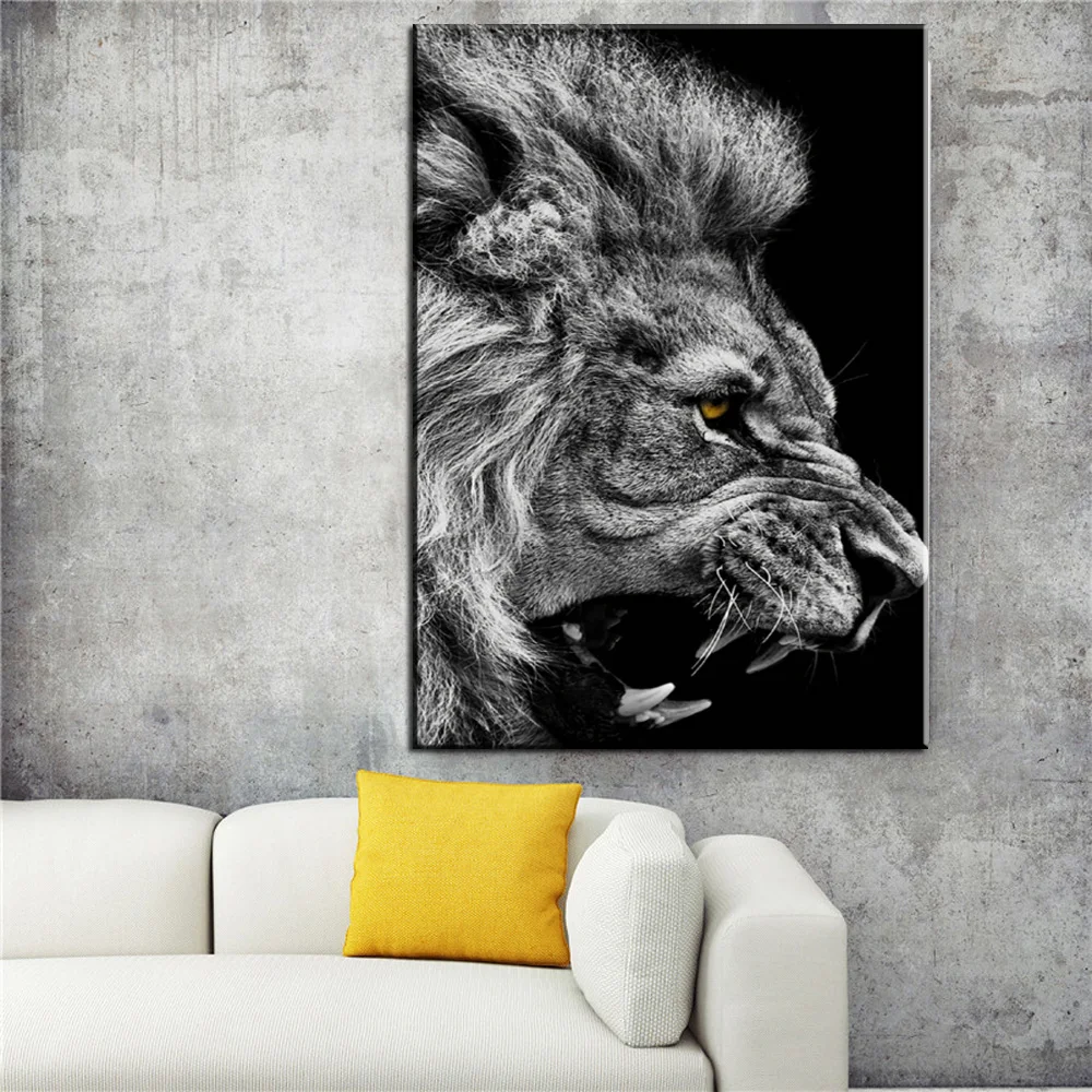 Картина на холсте животные настенные художественные картины льва слона оленя