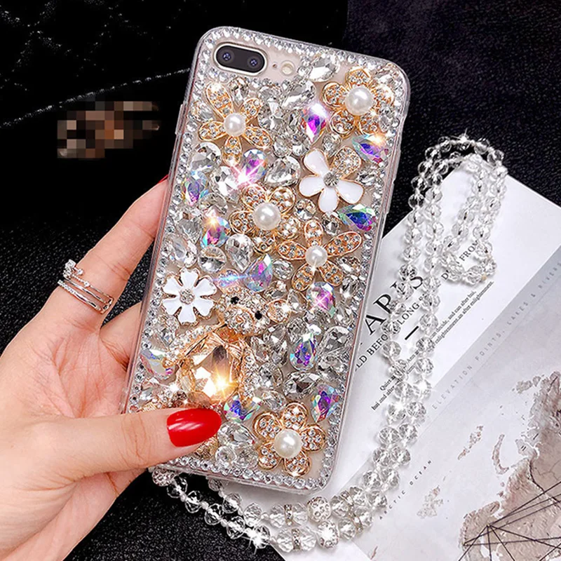 

Luxury Bling Jewelled Rhinestone Phone Case For iPhone 12 mini 11Pro Max X XR Xs Max 6 6s 7 8 Plus Cartoon Crystal Diamond Cover