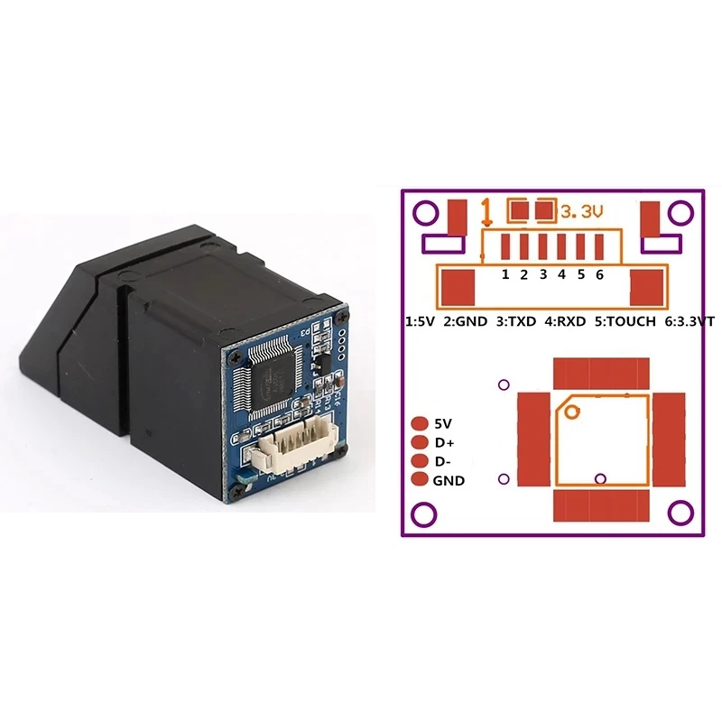 Плата управления отпечатком пальца K202 + R307 DC12 в с низким энергопотреблением + модуль отпечатка пальца R307 от AliExpress RU&CIS NEW