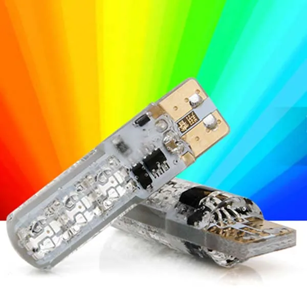 T10 5050 6SMD цветная (RGB) из 2 предметов светодиодный мульти Цвет светильник автомобиля