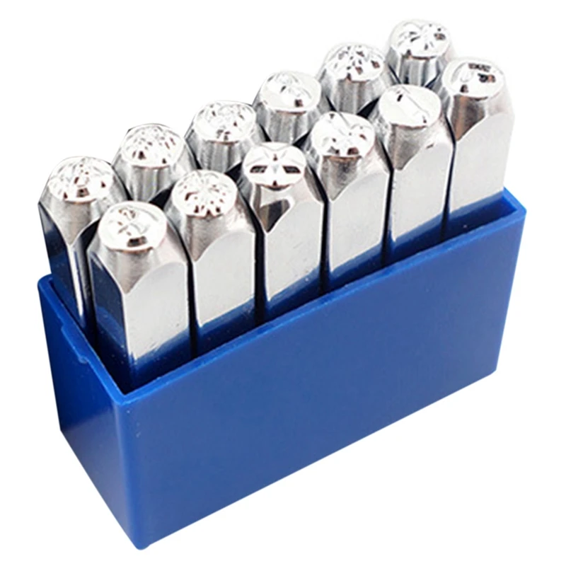 

12 шт. набор металлических штампов инструмент для тиснения шаблон кожаный логотип специальный стальной штамповочный штамп