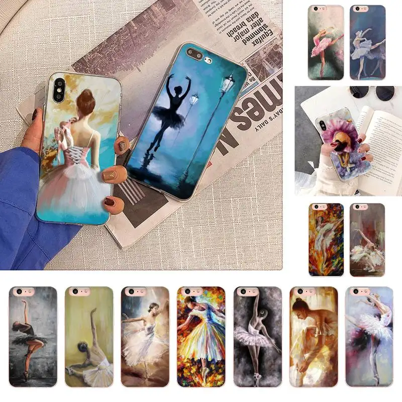 

Ballet Ballerina Girl Phone Case for iphone 13 X XS MAX 6 6s 7 7plus 8 8Plus 5 5S se 2020 XR 12 11 pro max Fundas Capa