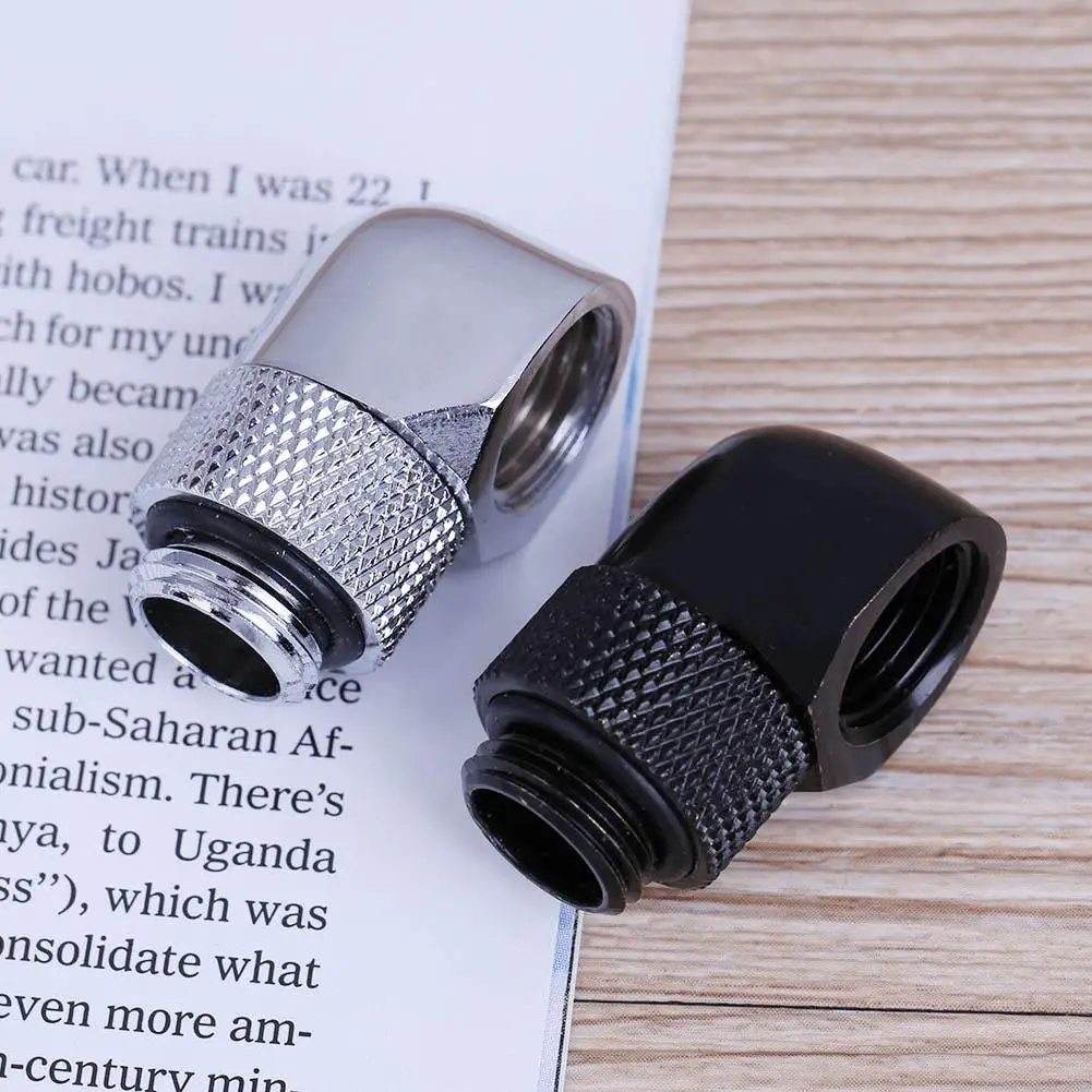 

G1/4 Inner Outer Dual Thread 90Degree Internal External Threaded Elbow Rotating Head Rotary Water Cooling Tube Connector Adapter