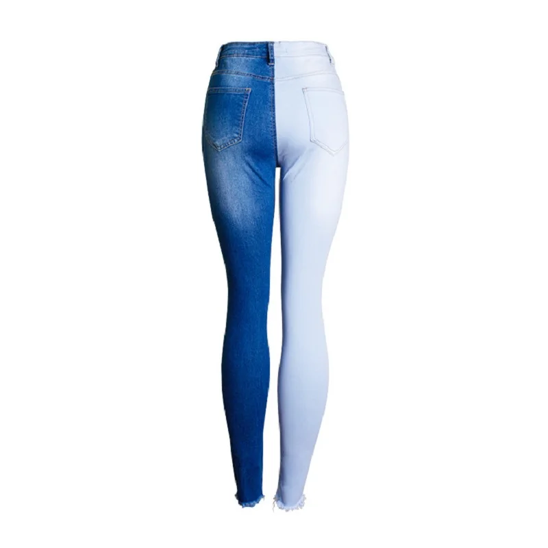

2020 New Arrivals Woman Autumn Winter High Waist Ladies Jeans Patchwork Ripped High Street Denim Skinny Stright Pants