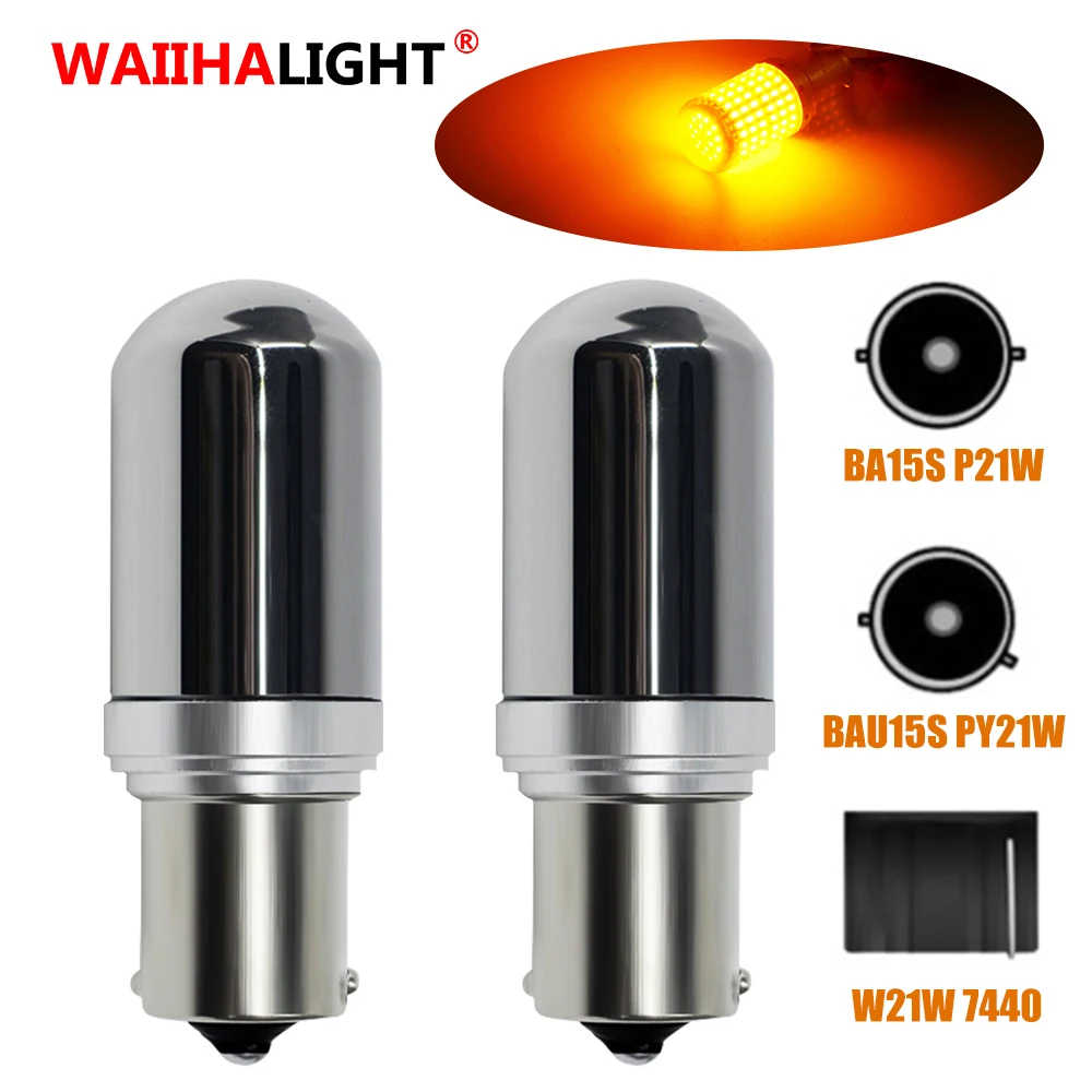 

2PC T20 7440 W21W LED Bulbs 3014 144smd led CanBus No Error 1156 BA15S P21W BAU15S PY21W led lamp For Turn Signal Light No Flash
