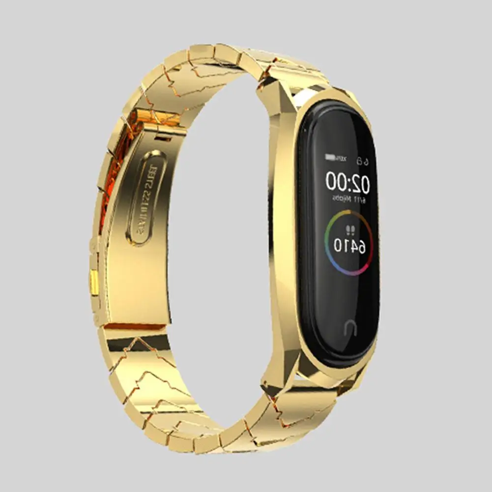 Высококачественный металлический ремешок для Mi Band 3 4 металлический ремешок из нержавеющей стали ремешок роскошный браслет для Miband3 World nfc-браслет