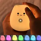 Светодиодный ночник милый кот Силиконовый Красочный Светодиодный светильник детский подарок декор комнаты креативный спальный стол Декор светодиодный ная лампа