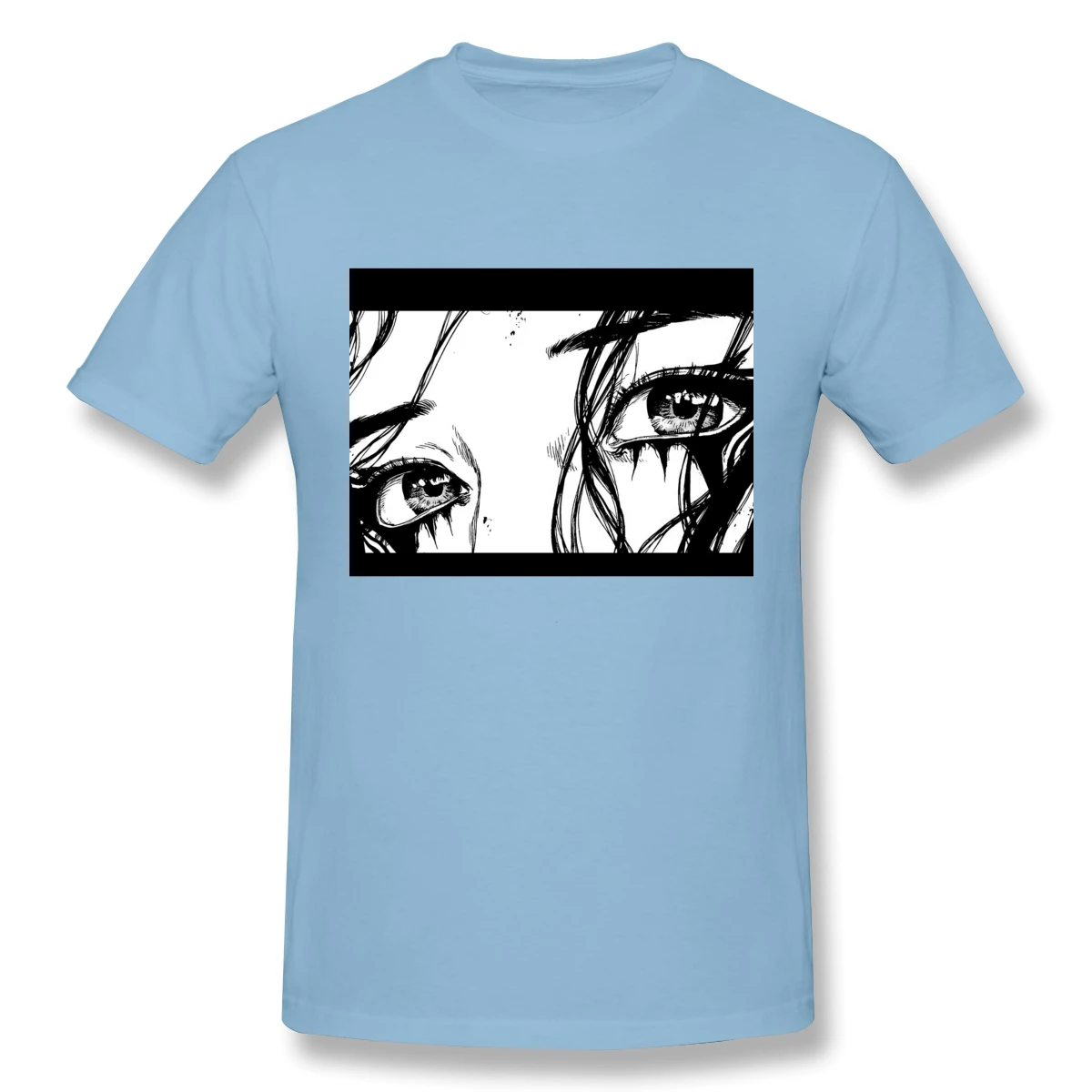 

Funny Novelty Men's Basic Short Sleeve T-Shirt Manga Eyes Tokyo DEdgy Anime Cosplay Kawaii Tops Tees EUR Size