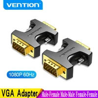 vention vga coupler 15 pin vga male to vga feamle adapter hd15 female to female gender with gold plated for pc tv svga adapter
