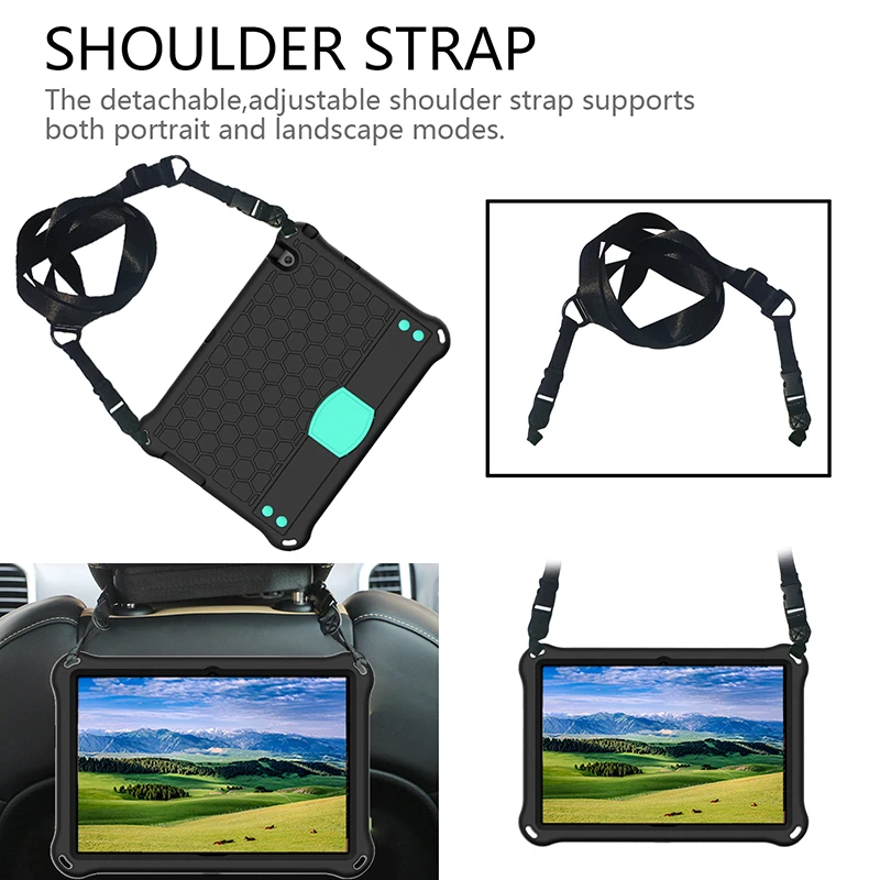 full body eva cover for huawei mediapad t5 10 1kids case mediapad t3 9 6 shockproof cover with shoulder strap funda kickstand free global shipping