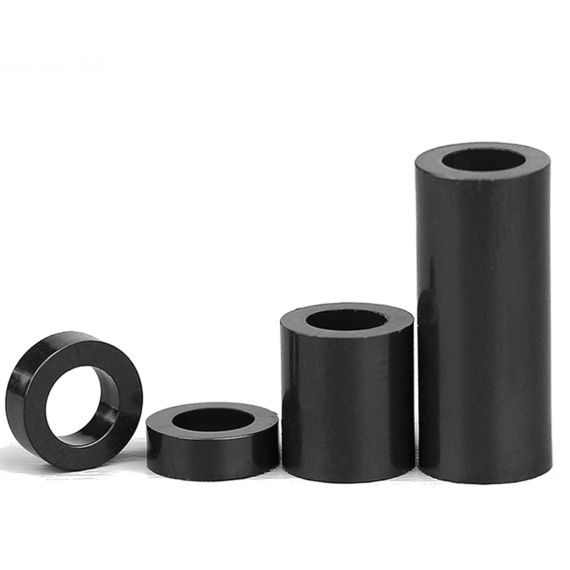 50 шт. M3 M4 M5 M6 Черный ABS Rround Проставка нейлоновая нерезьбовая круглый полый шайба