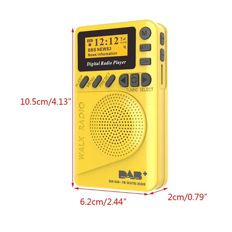 

Portable MP3 Player Mini DAB Digital Radio FM Digital Demodulator Built-in Speaker for Walking Running Fitness Leisure