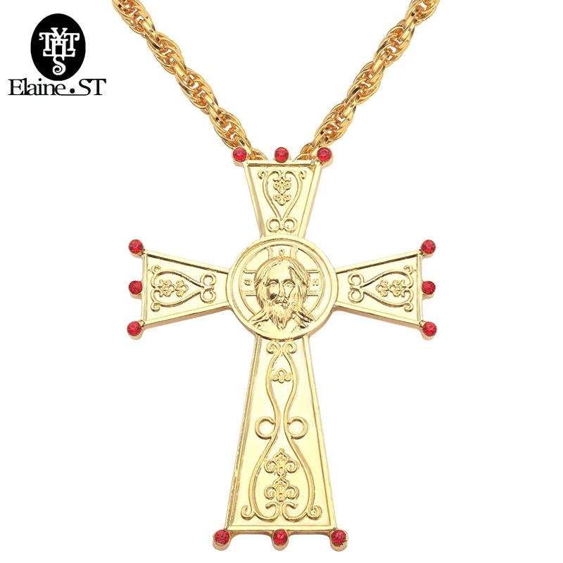 2 вида стилей католический брючный костюм Золотистое Ожерелье с кулоном крестом