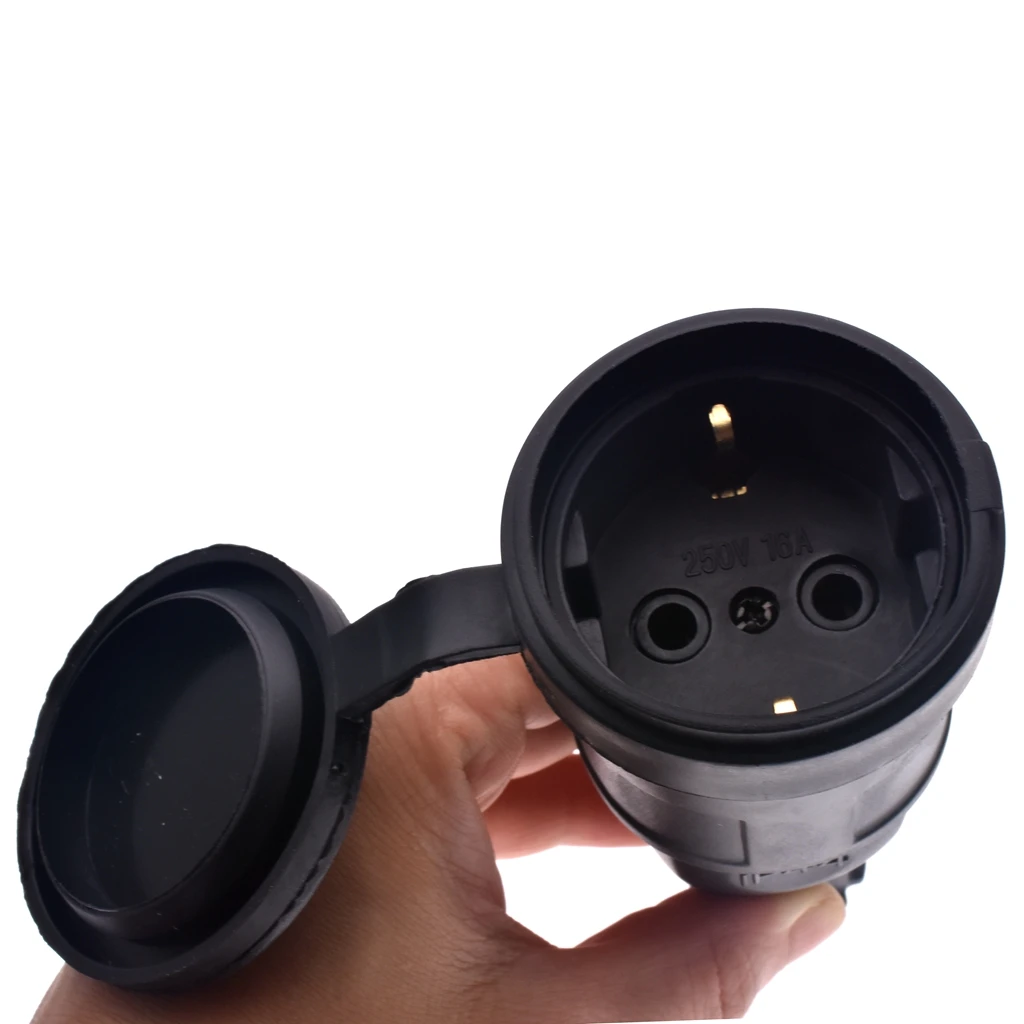 Резиновый водонепроницаемый штекер ЕС Электрический Заземленный Европейский