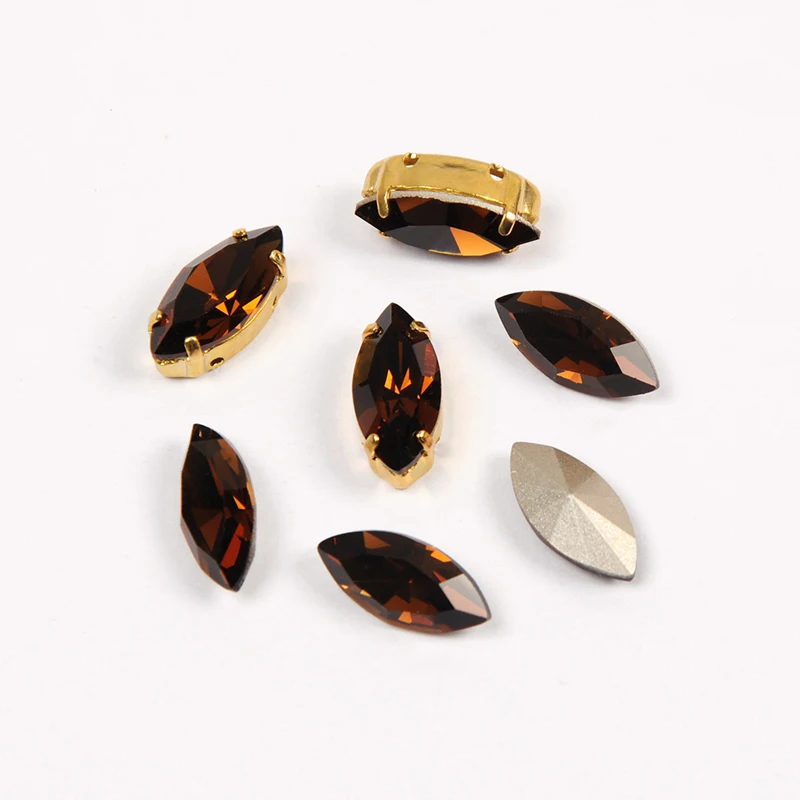 YANRUO 4200 все размеры дымчатый топаз Navette стразы сзади с конскими глазами камни для