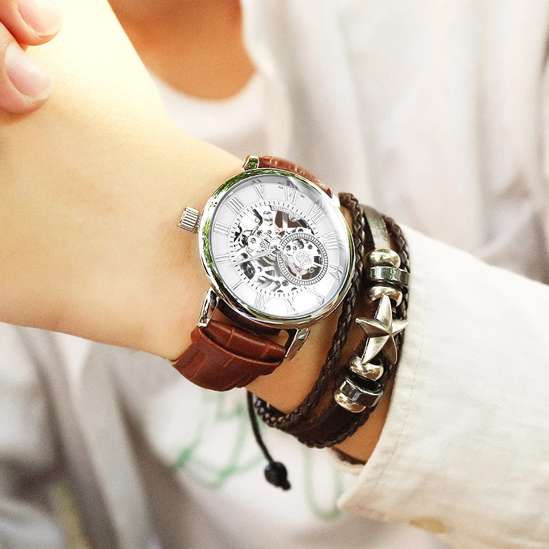 Новые модные повседневные дизайнерские золотые часы Скелетон мужские лучший