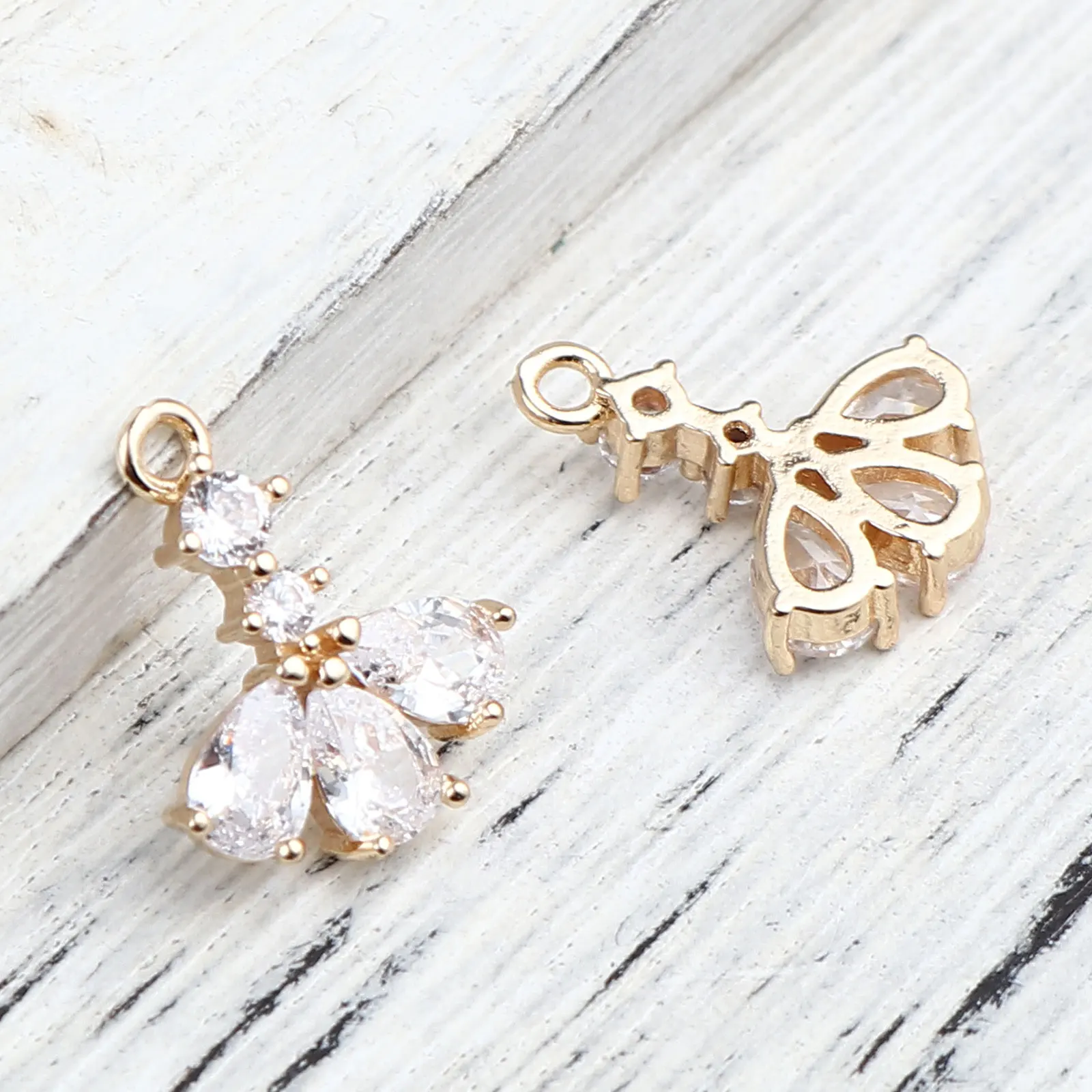 

5 PCs Fairy Series Rhinestone Pendant For Necklace DIY Copper Charms Gold Color Dancing Girl Bracelet Making Gift 12mm x 10mm