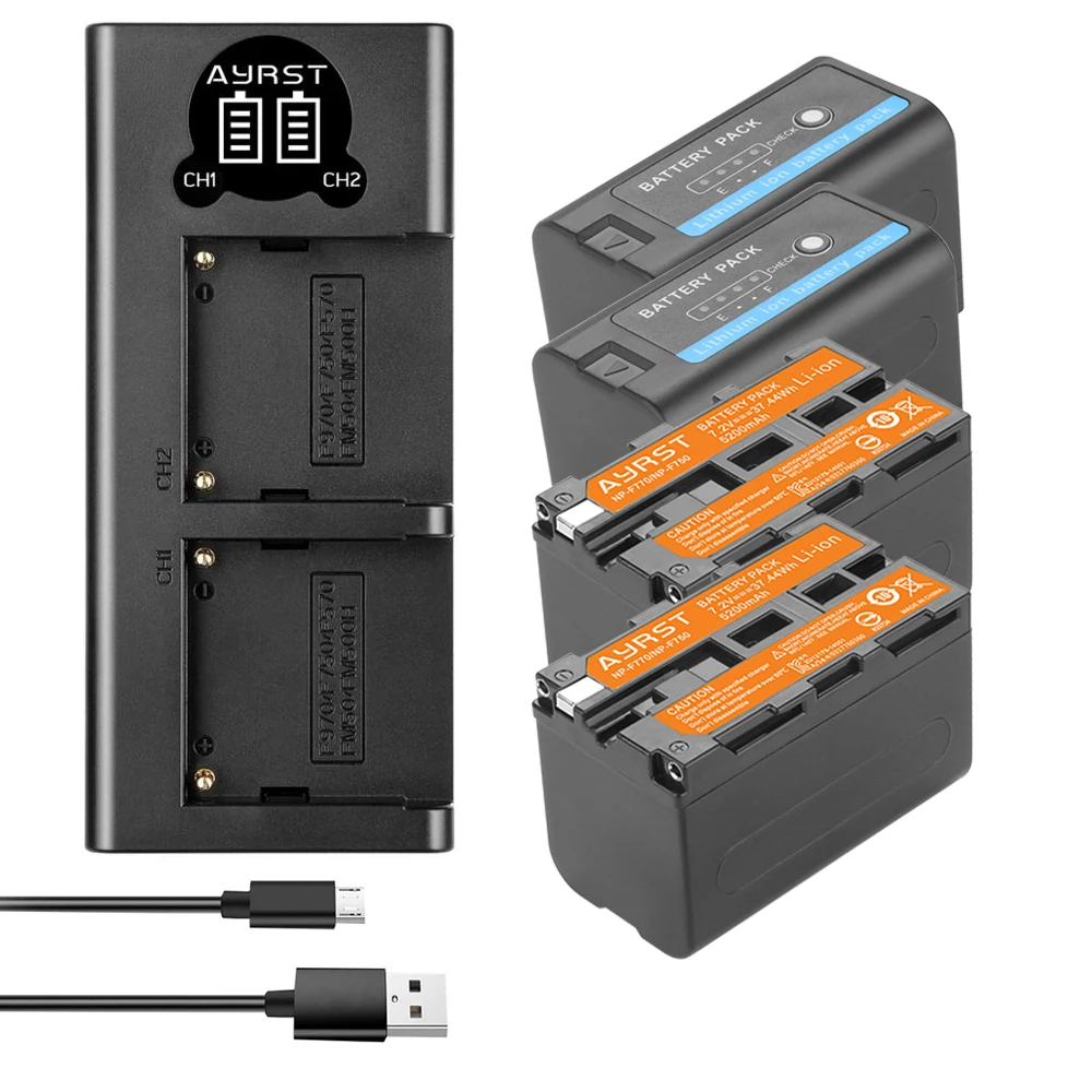 5200 мАч с Светодиодный индикатор NP F750 F770 Батарея + светодиодный USB Зарядное