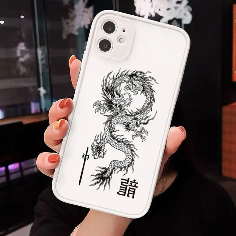 

Dragon Phone Cases Matte transparent For White iPhone 12 Mini 11 Pro XR XS Max 7 8 Plus X Back Cover
