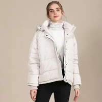 winter hooded puffer coat womens padded jacket short oversized puffy coats with pockets white jackets black outwear 2020